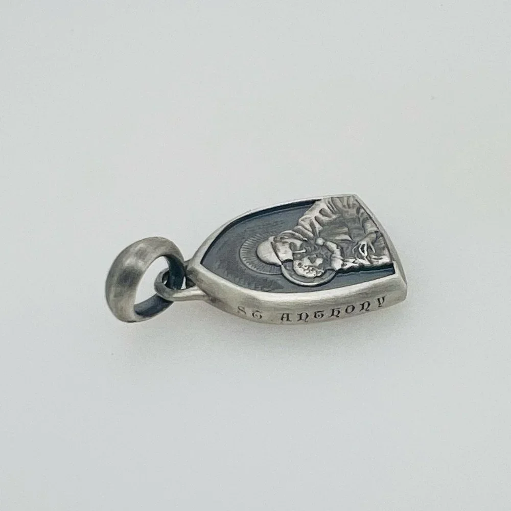 David Yurman 925 Sterling Silver Saint Anthony Pendant Amulet
